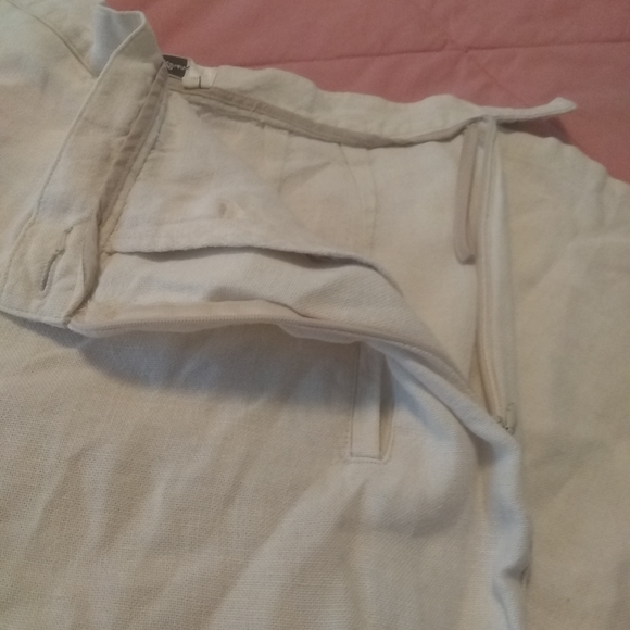 Talbots Irish Linen Cream Ankle Pants Women's - Picture 4 of 5